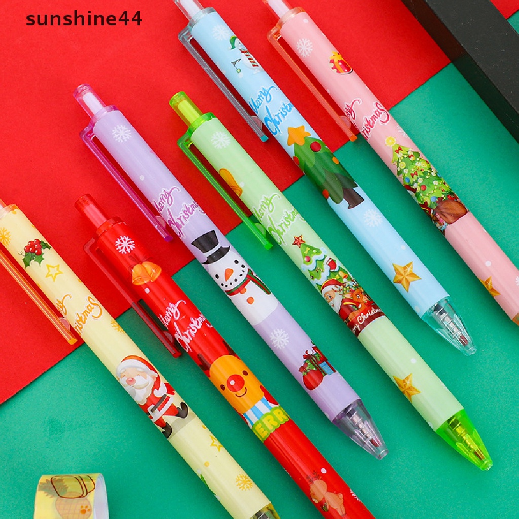 Sunshine Pulpen Tinta Gel Mekanik Motif Santa Claus / Snowman Untuk Stationery Sekolah / Kantor