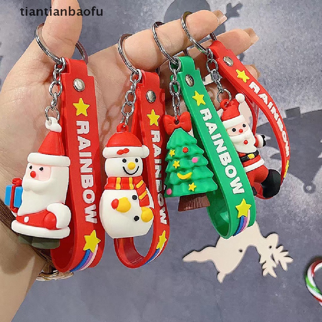 Gantungan Kunci Bentuk Kartun Santa Claus Untuk Dekorasi Tas Ransel