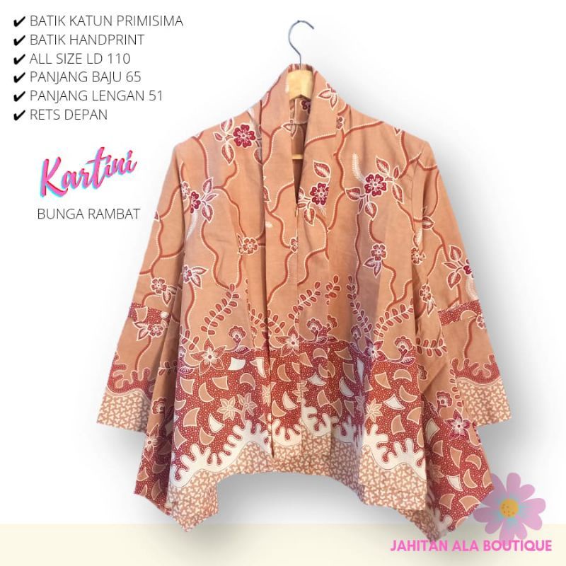 blus kartini katun  bunga rambat batik solo