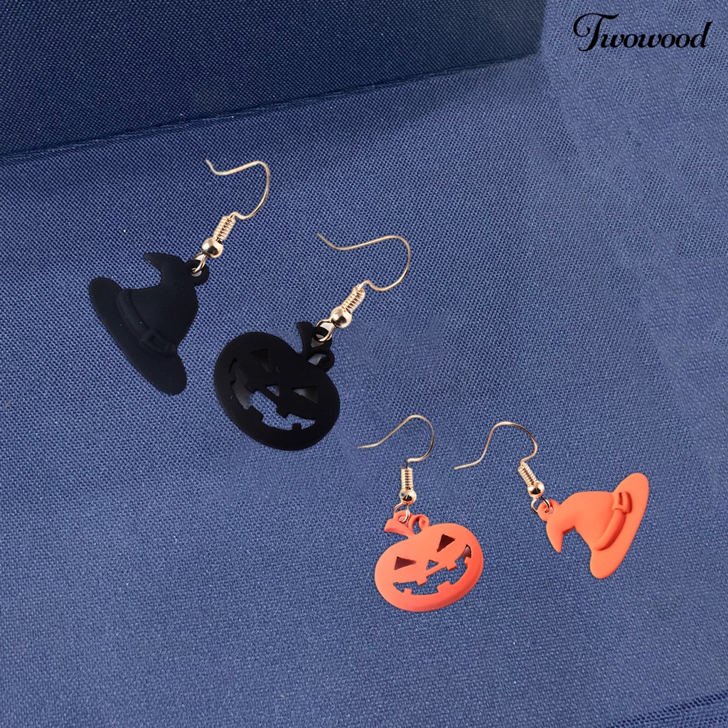 1 Pasang Anting Desain Ilustrasi Halloween Bahan Alloy