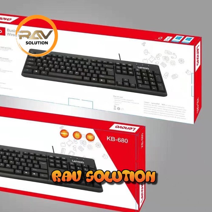 Keyboard gaming mechanical original kable usb Lenovo-KB-680-hitam/gaming keyboard/keyboard mchanical  - RAV SOLUTION