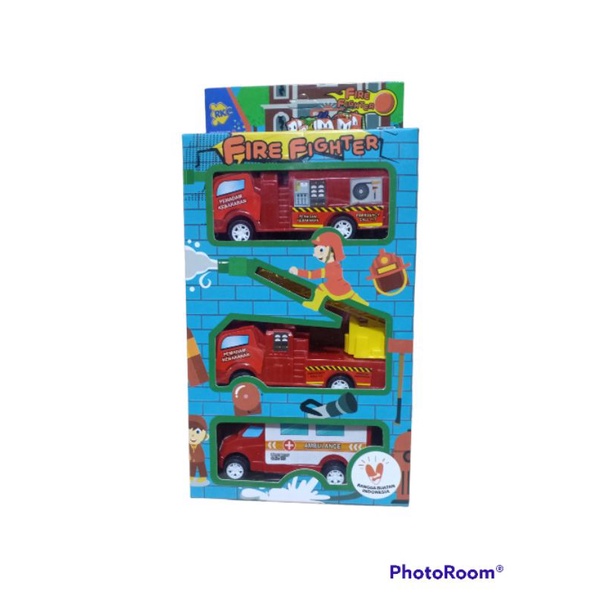 Mainan anak Truk Damkar 3pc dalam 1set Fire Resque