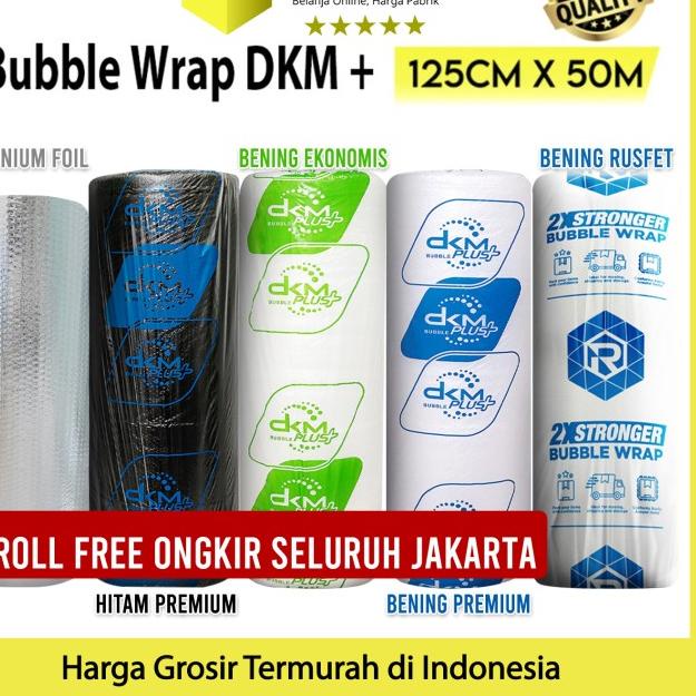 

BubbleWrap 125cm x 50m Plastik Bubble Wrap Roll DKM PLUS PREMIUM MURAH - Hijau Bening