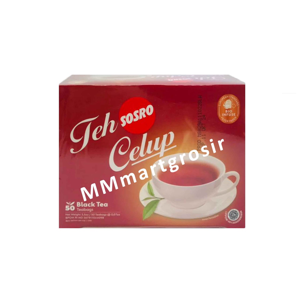 Teh Celup Sosro / Teh Hitam Celup / Teh Asli Black Tea / Tea Bags 2in1