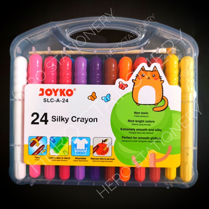 

[COD] Krayon halus silky crayon joyko 24 warna SLC-A-24
