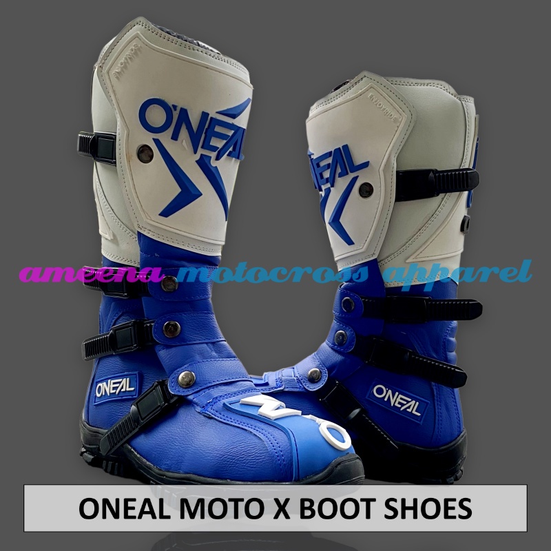 Sepatu MX Boots - Sepatu Trail - Sepatu Motocross - Sepatu Enduro - Sepatu Adventure - White Blue