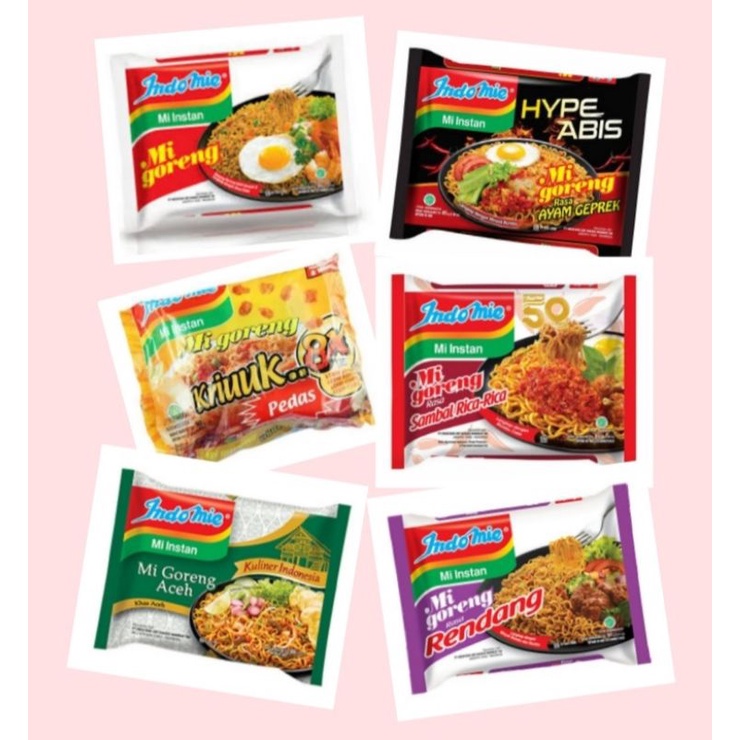 

mie instan indomie goreng geprek aceh kriuk rica rica sembako