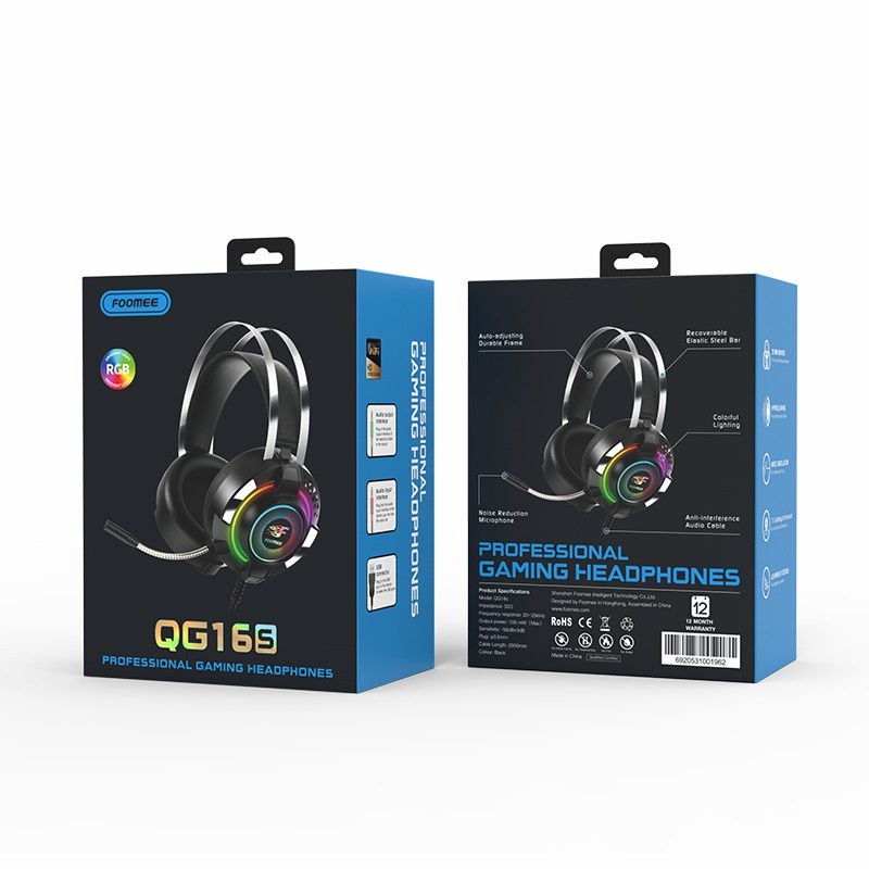 Headphone Gaming RGB FOOMEE QG16S Headset Gaming Stereo With Mic