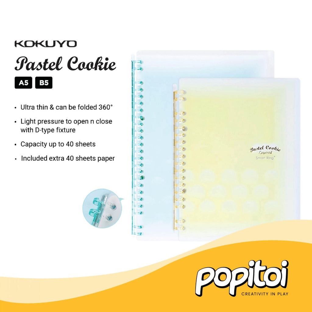 

KOKUYO Campus Pastel Cookie SMART RING Loose Leaf Notebook Binder A5 B5 360
