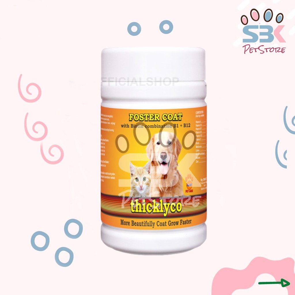 Vitamin Pelebat Bulu Foster Coat Untuk Kucing dan Anjing 50gr