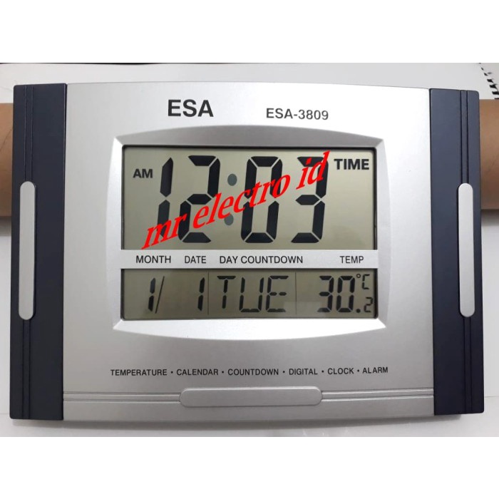 Jam Dinding Digital Esa 3809 - Jam Digital Esa - Fitur Lengkap