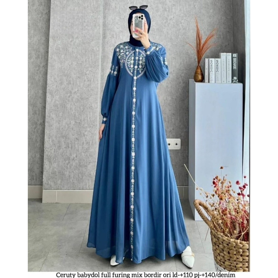 Diandra Maxy Bordel l Labika Dress Maxi Gamis Muslim Kondangan Wanita Premium BJ