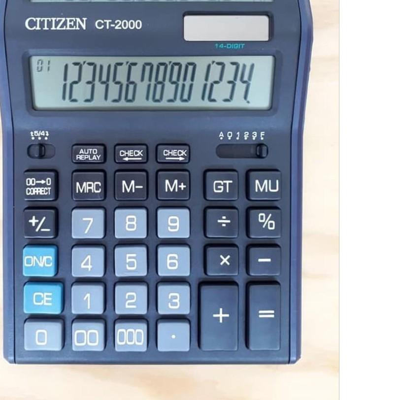 

KALKULATOR CITIZEN CT 2000 - 14 DIGIT - KALKULATOR DENGAN TAMPILAN 2 LAYAR - HIGHT QUALITY