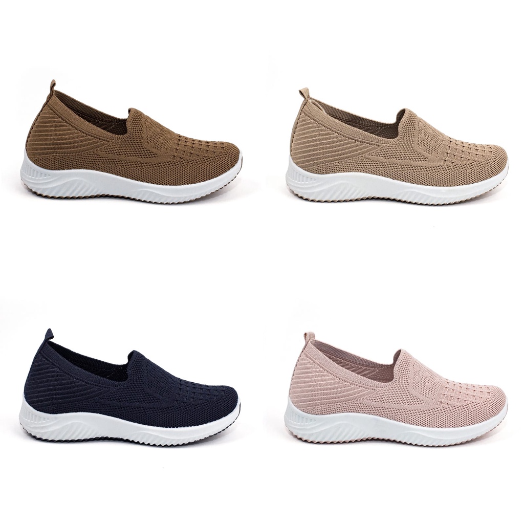 Sepatu Wanita Sneakers Wanita Import Rajut Cewek Sport Shoes Kasual Fashion Wanita Model Slip On K8120