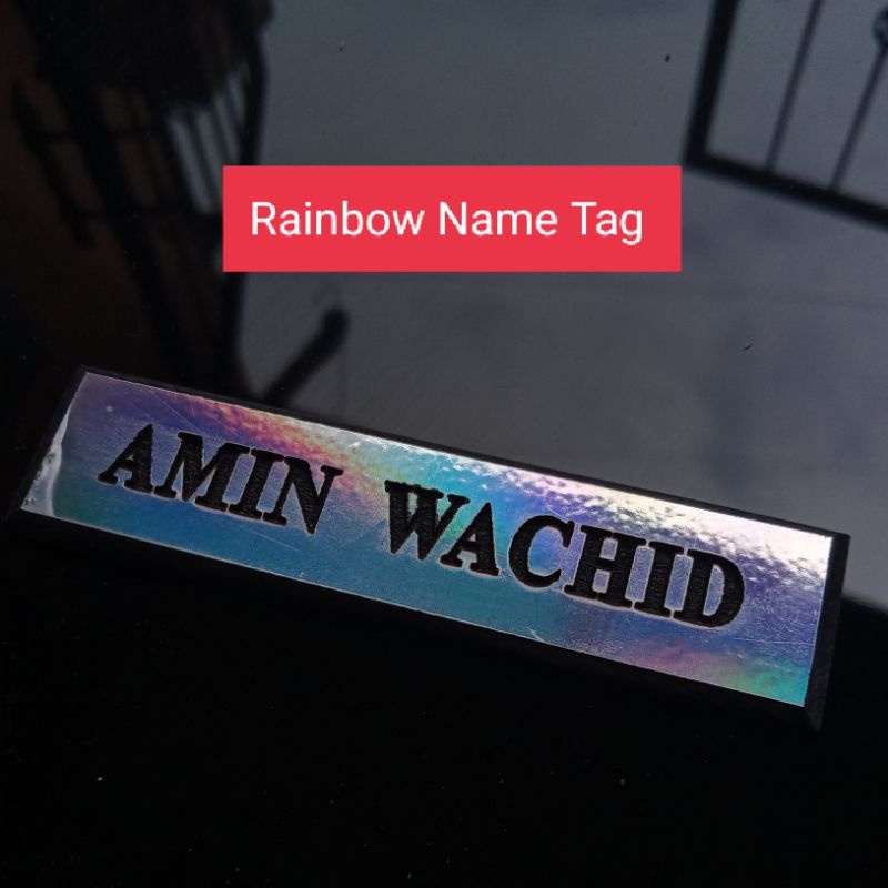 Engraved Rainbow Name Tag @NAME TAG TERBAIK @NAME TAG INDONESIA