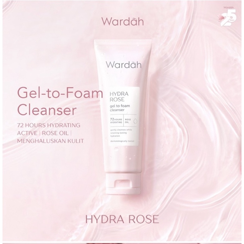 FACIAL FOAM WARDAH HUDRW ROSE/WARDAH HYDRA ROSE GEL-TO-FOAM CLEANSER