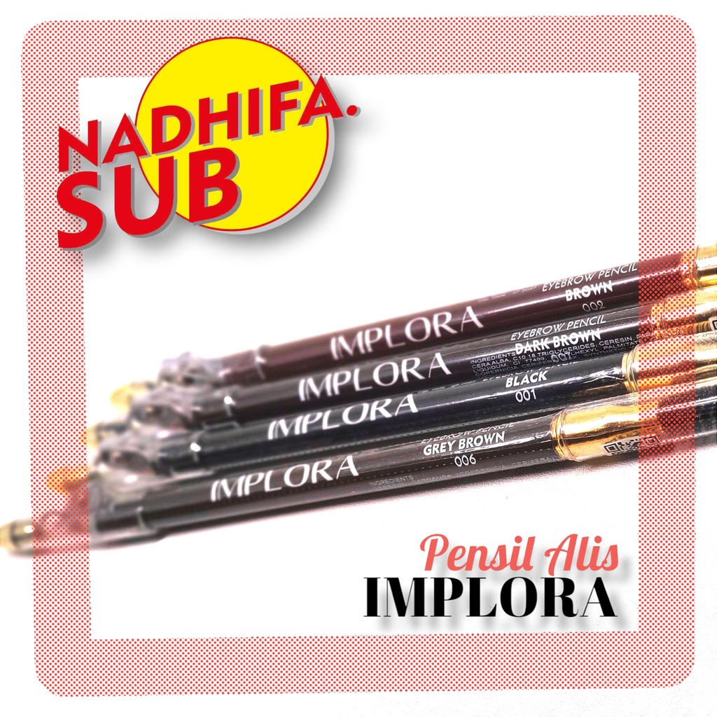 IMPLORA PENSIL ALIS 2IN1 EYEBROW PENCIL 100% ORIGINAL BPOM