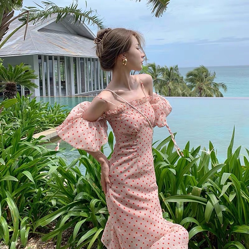 Dress motif korea polos / Dress motif korea polkadot / DRESS KOREA IMPORT / DRESS KOREA PREMIUM / Dr