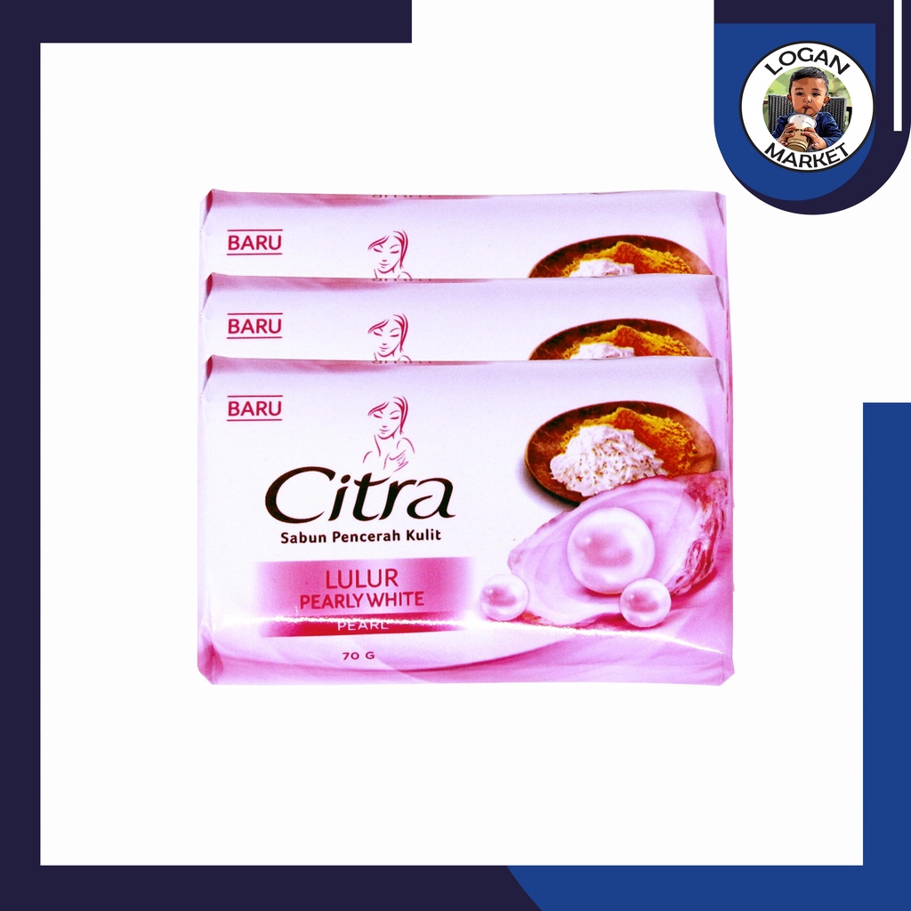 Paket 3Pcs Citra Sabun Batang Lulur Pearly White 70gram 70 gram