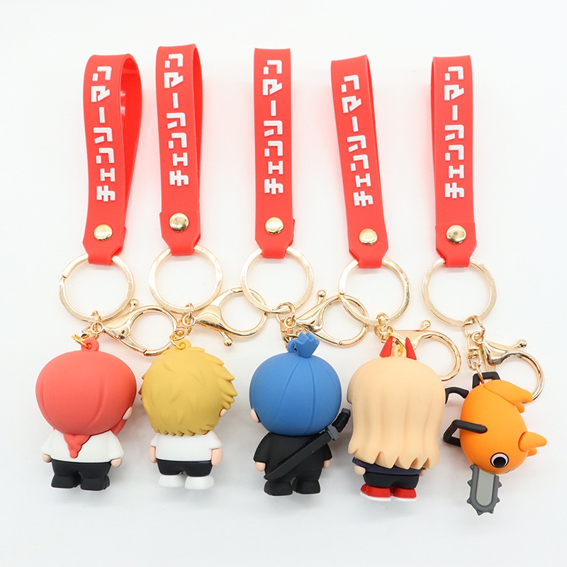 Chainsaw Man Keychain Pochita Denji Power Gantungan Kunci Anime