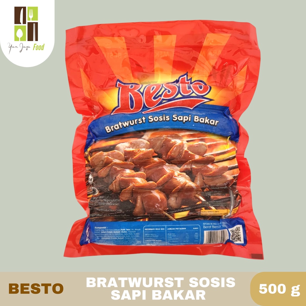 Besto Bratwurst Sosis Sapi Bakar Jumbo Ori [500gr]