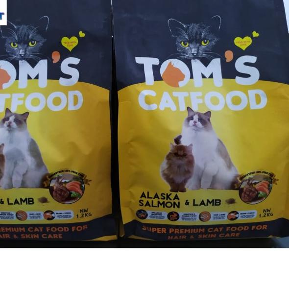 TOMS CAT - HAIR & SKIN - ALASKA SALMON & LAMB - 1,2kg - MAKANAN KUCING