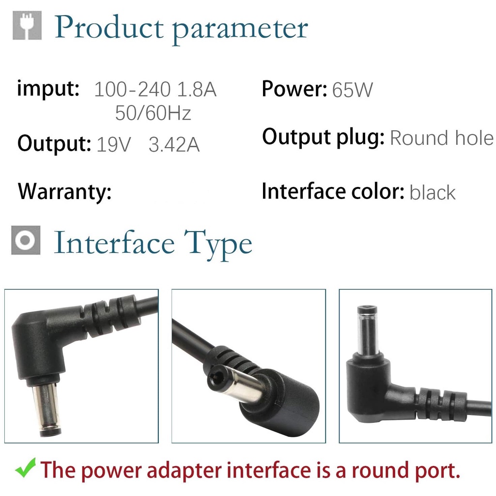 Charger Laptop Asus X401U X551M X551MA Adaptor Asus 19V 3.42A 65W 5.5x2.5mm