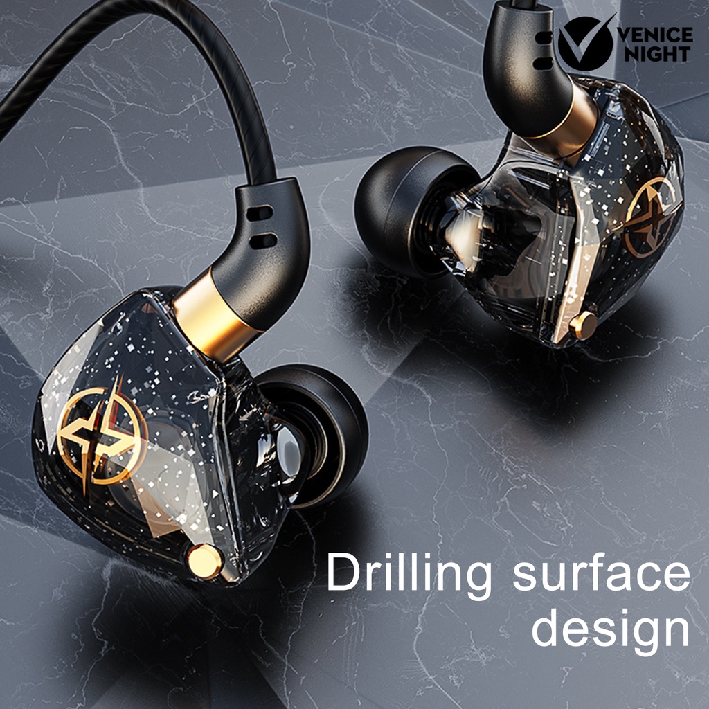 (VNEP) (Berkabel) X6 1.2m Membungkus In-ear Earphone Subwoofer 11.6mm Besar Moving Coil Headphone untuk Olahraga