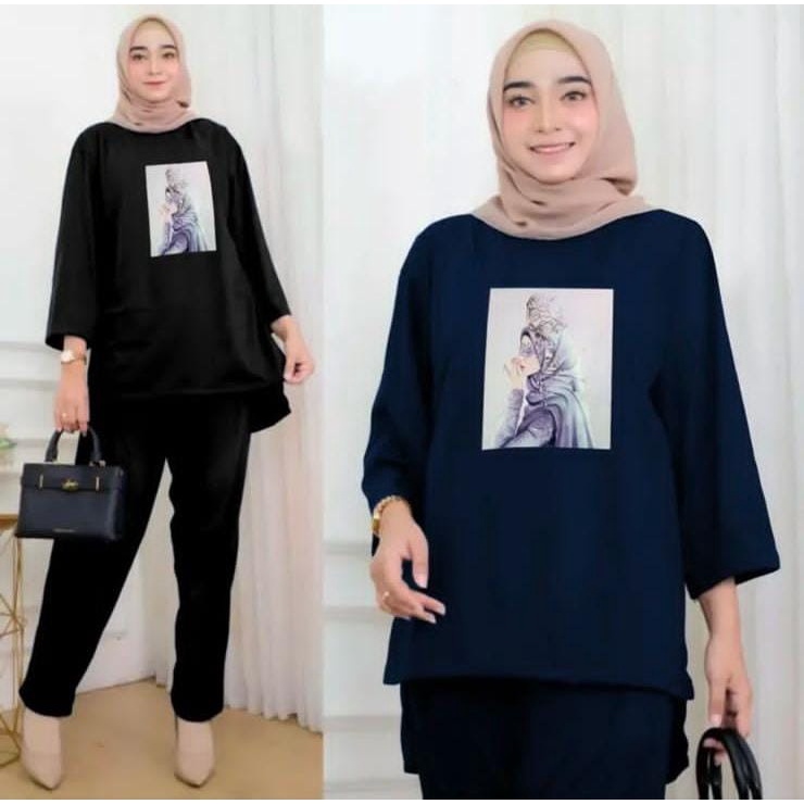 ONE SET OVERSIZE HIJAB QUEEN / SETELAN OVERSIZE HIJAB QUEEN