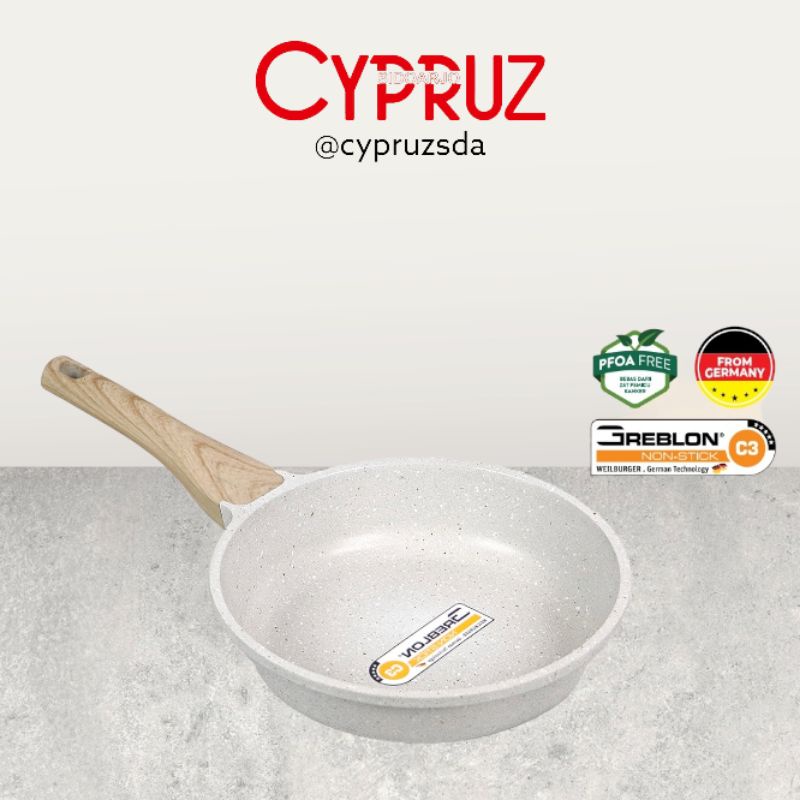 Cypruz White Granite Diecast Fry Pan