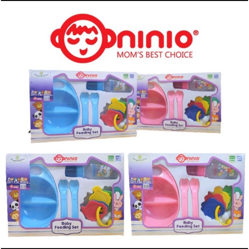ninio baby feeding set alat makan bayi kado bayi murah 4in1
