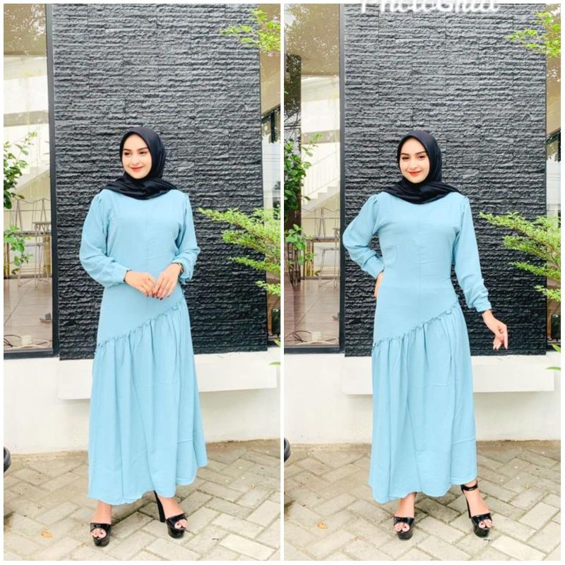 PAKET HEMAT KARINA DRESS SET HIJAB/ GAMIS CRINGKEL