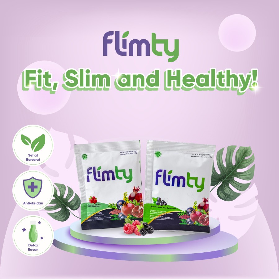 Ecer FLIMTY Fiber Minuman Obat Diet Pelangsing Detox Original 1 Sachet