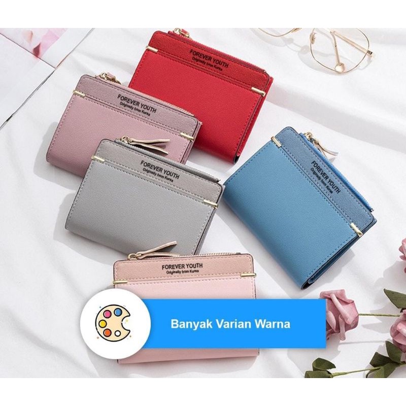 Medan Termurah KD55 Dompet lipat zipper wanita Dompet cantik import Zipper