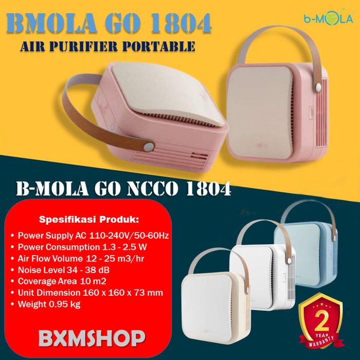 PROMO b-MOLA Go bMola NCCO 1804 Air Purifier B MOLA B-MOLA PORTABLE - 1804 PINK, 1 HEPA