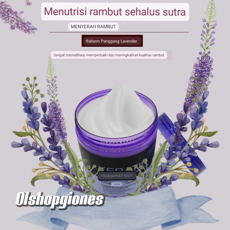 Mask Keratin Lavender Masker Rambut Rusak 500ml Vegan Spa Original ori