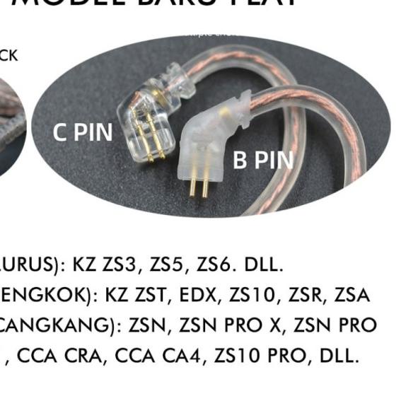 KZ Kabel Cable OFC Flat with Mic Upgrade KZ Type C ZEX ZSN PRO X DQ6 - Brown OFC Pin C