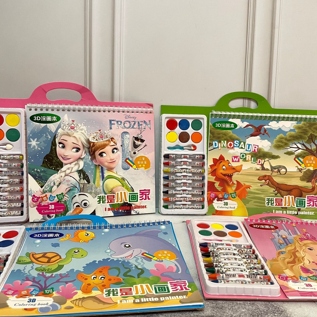 

PAKET COLORING KRAYON BOOK ZJ109 DAN KERTAS GAMBAR FREE KUAS / KOPER SET ALAT TULIS MEWARNAI