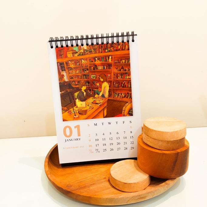 Kalender Meja 2022 Cute Couple Aesthetic Premium / Desk Calendar