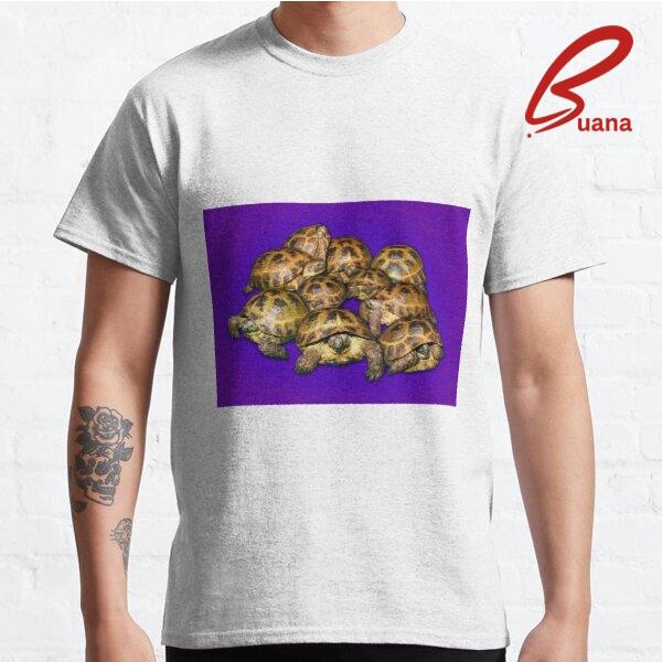 Kaos Pria Greek Tortoise Group on Purple Background Premium Custom 712