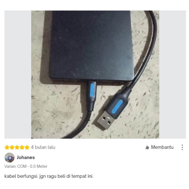 Vention Kabel Data Mini USB Type B Harddisk HDD HARD DISK 1M 1.5M