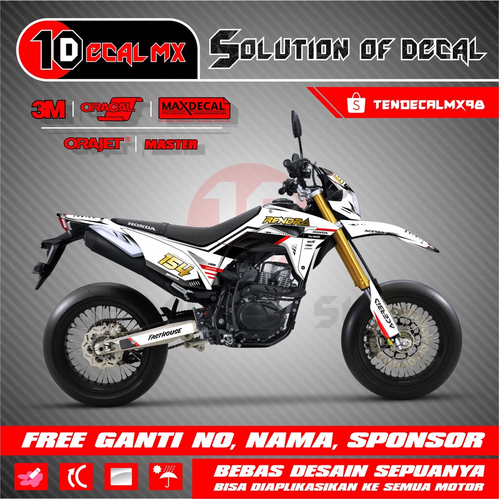 DECAL CRF 150L PUTIH GOLD FULL BODY