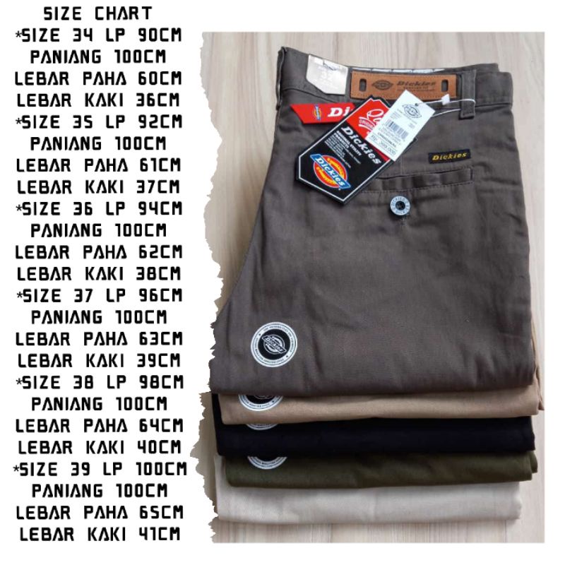 Celana Chino Panjang Pria Navy Dickies Full Acc