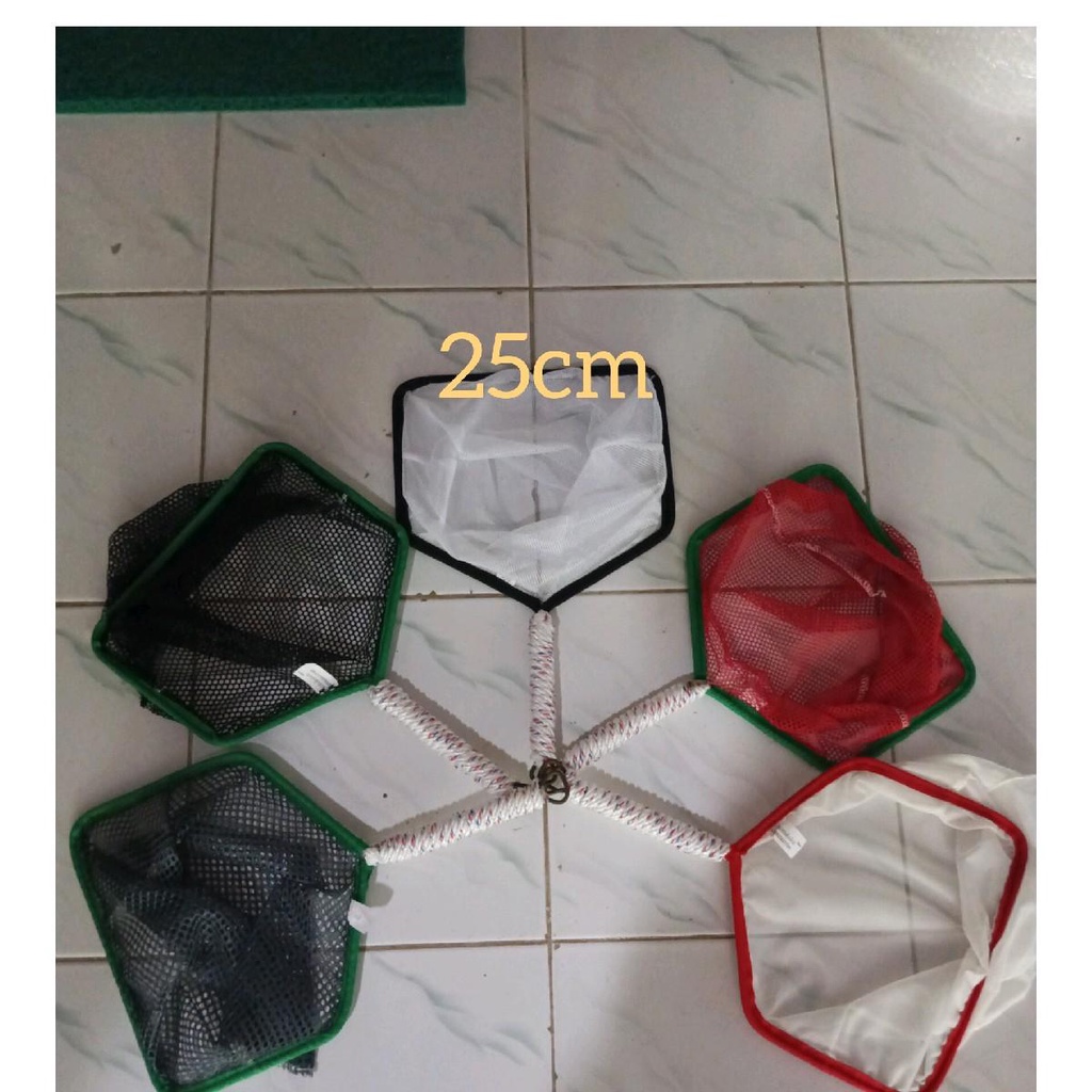 Serokan ikan cupang  cacing sutra  bibit ikan  lele  koi serok kutuair 25 cm