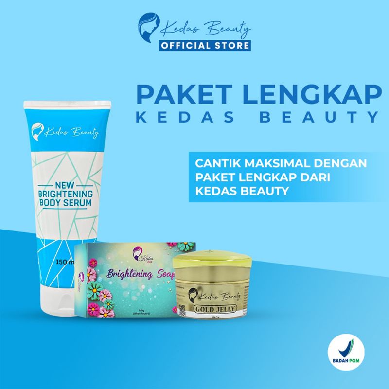 PAKET LENGKAP KEDAS BEAUTY ORIGINAL BPOM - SABUN KEDAS BEAUTY ORIGINAL - GOLD JELLY KEDAS BEAUTY ORI