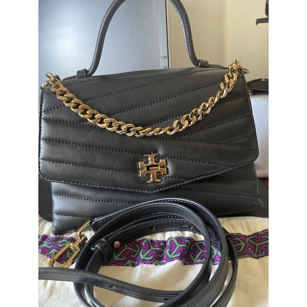 Tory Burch Kira Chevron Top Handle Black