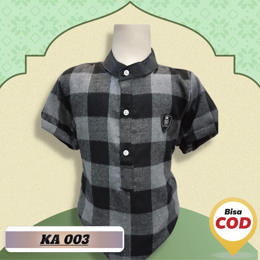 Zagzeg Clothing Promo Murah Baju Kemeja Anak lengan Pendek Koko Kurta Flanel Anak Kotak Kotak Cowok Laki Laki umur usia 2 3 4 5 6 7 tahun