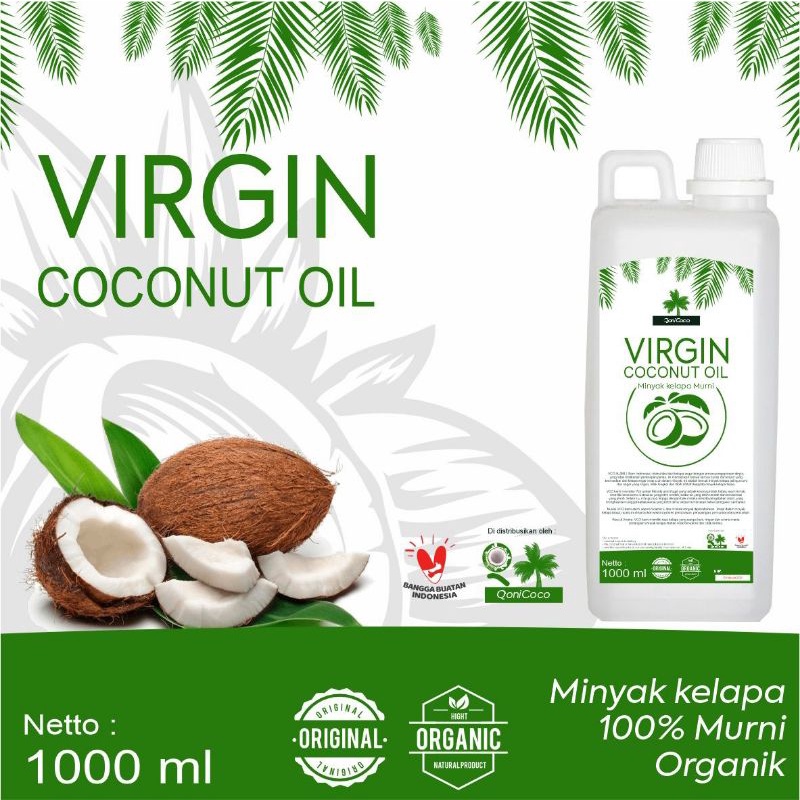 FREE GIFT | VCO QoniCoco | Virgin Coconut Oil 1000ml | 100% minyak kelapa murni (BISA COD)