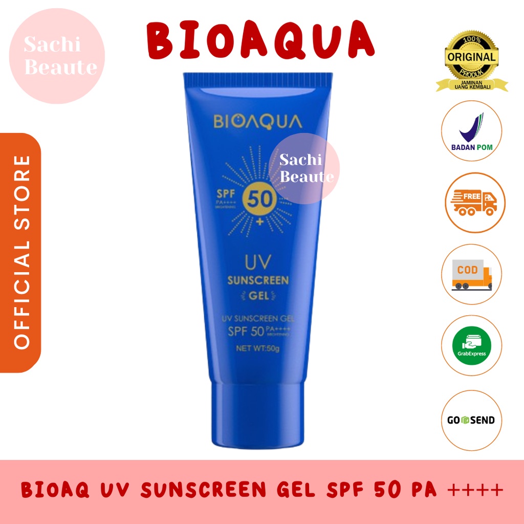 Bioaqua Bio Aqua Sunscreen Gel SPF 50 PA ++++ 50gr Melindungi Kulit dari Sinar Matahari dan Melembabkan Kulit