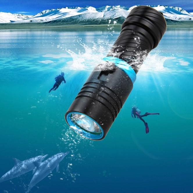 Paket Senter Selam Scuba Diving Led Powerful Bright Led L2 3800 Lumens